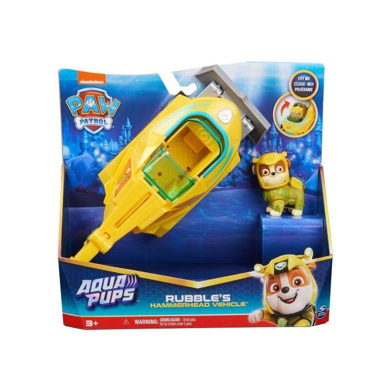 Pojazd SPIN MASTER Psi Patrol: Aqua Pups Ryba + figurka Rubble
