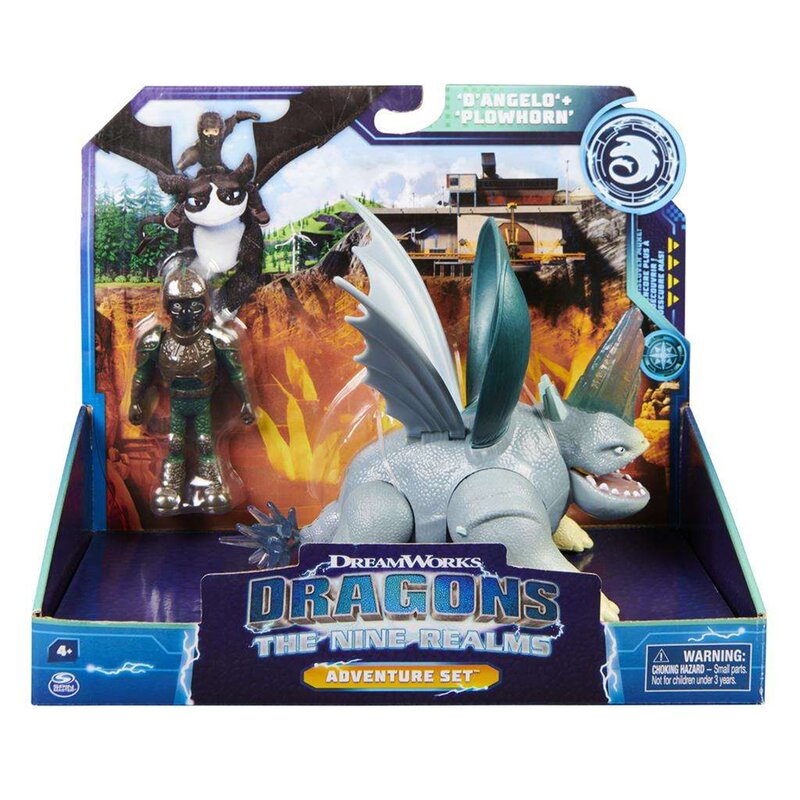Zestaw figurek SPIN MASTER Jak Wytresować Smoka Jeźdźcy Smoków: Dziewięć Swiatów D'Angelo i Smok Kruszka