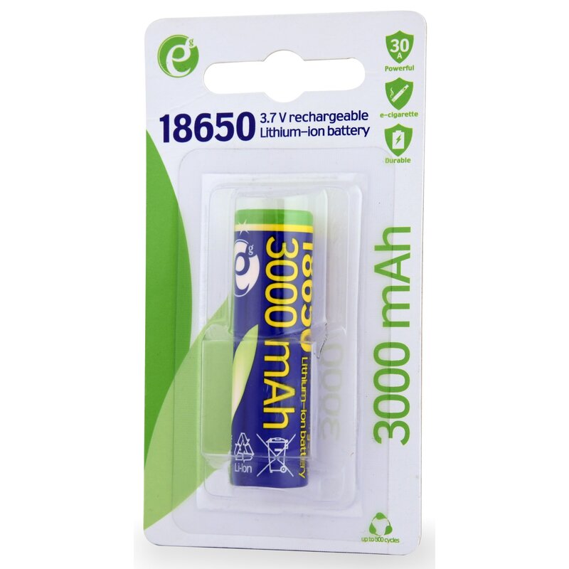 Gembird Akumulator litowo-jonowy typ 18650 (10C), 3.7V, 3000mAh z płaskimi biegunami