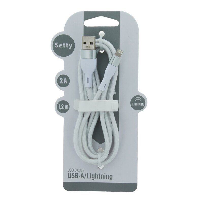 Kabel USB - Lightning SETTY KNA-L-1.220 2A 1.2 m Biały
