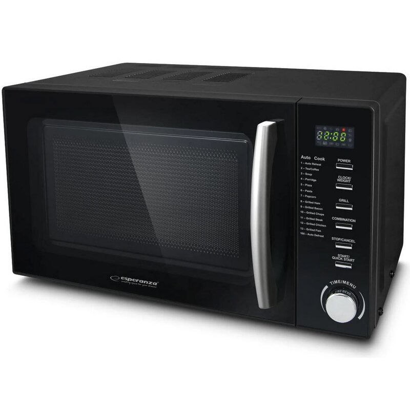 Kuchenka mikrofalowa ESPERANZA Cocinero EKO010 1200W średnica 24.5 cm pojemność 20L Czarny