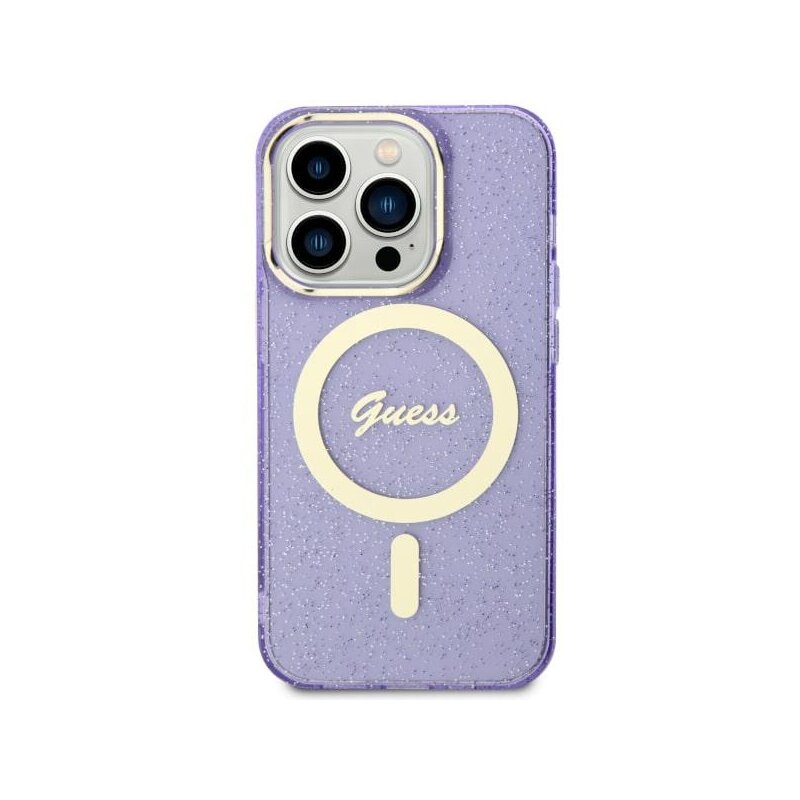 Etui GUESS Glitter Gold do Apple iPhone 11/Xr Purpurowy