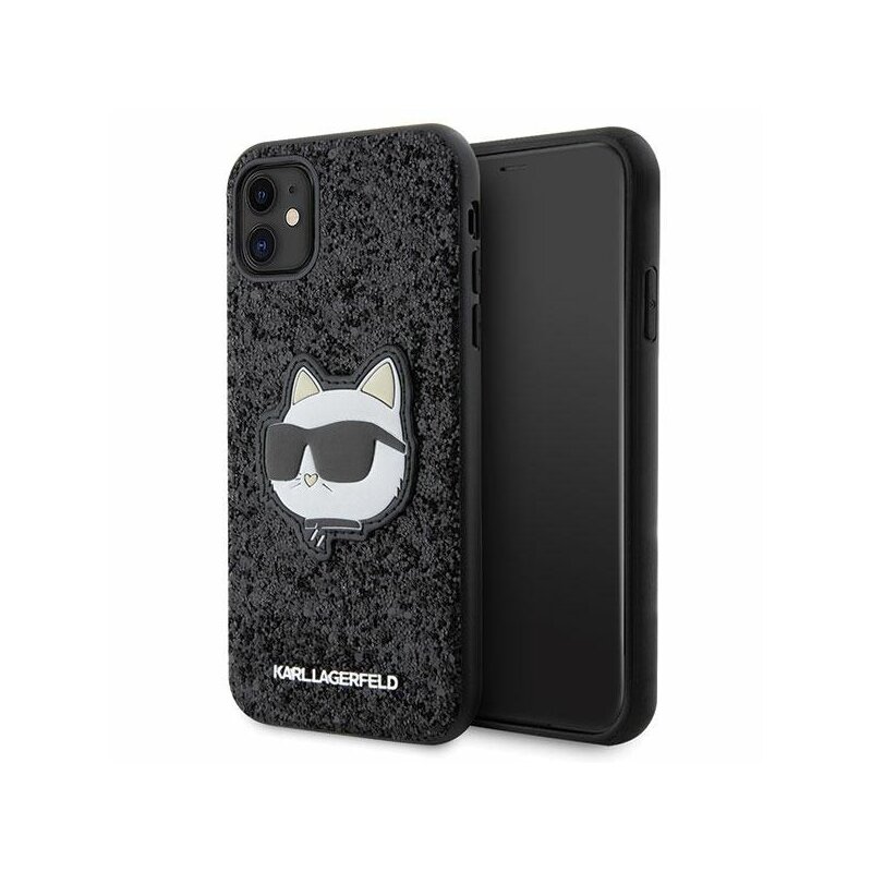 Etui KARL LAGERFELD Glitter Choupette do Apple iPhone 11/Xr Czarny