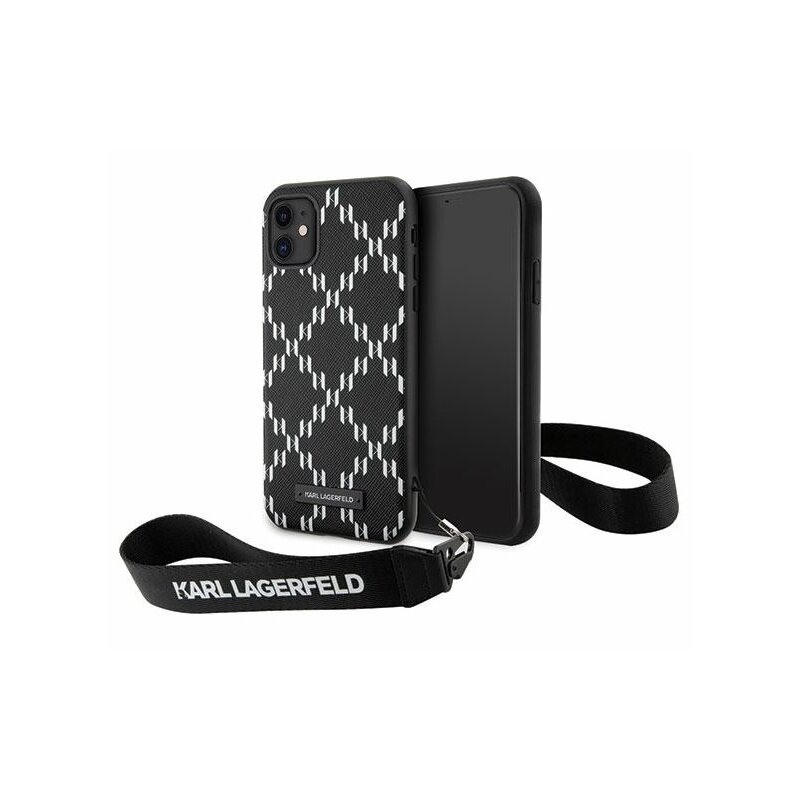 Etui KARL LAGERFELD Monogram Losange do Apple iPhone 11/Xr Czarny