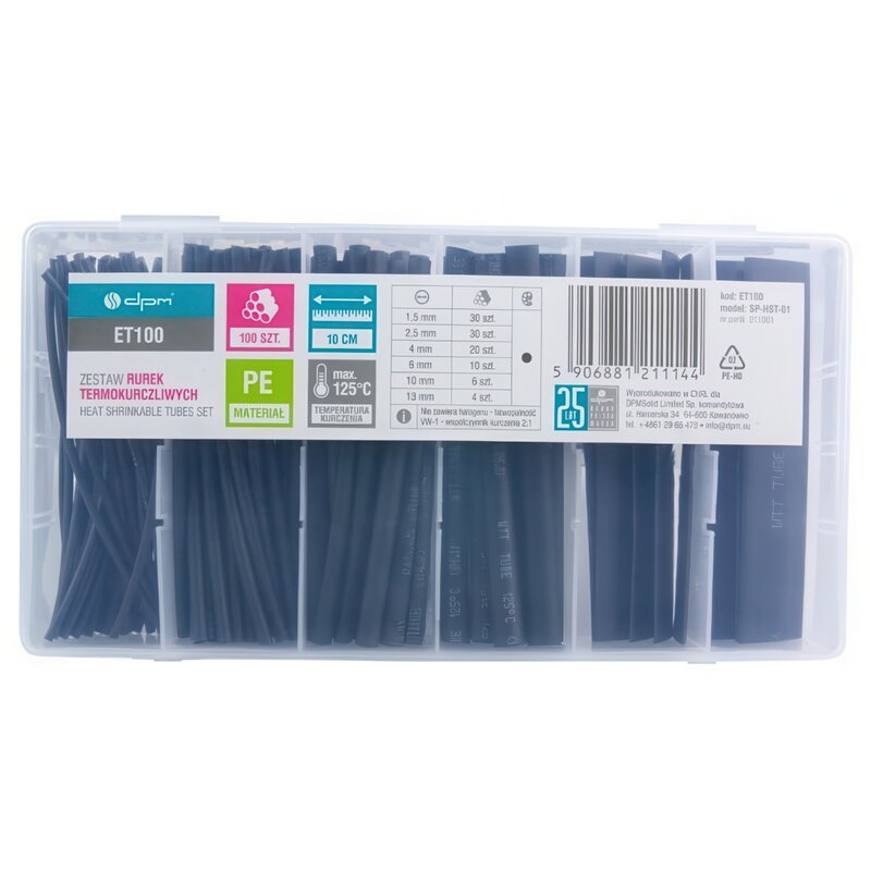 Zestaw rurek termokurczliwych DPM ET100