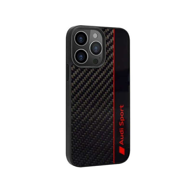 Etui AUDI Carbon Fiber Stripe do Apple iPhone 13/13 Pro Czarny