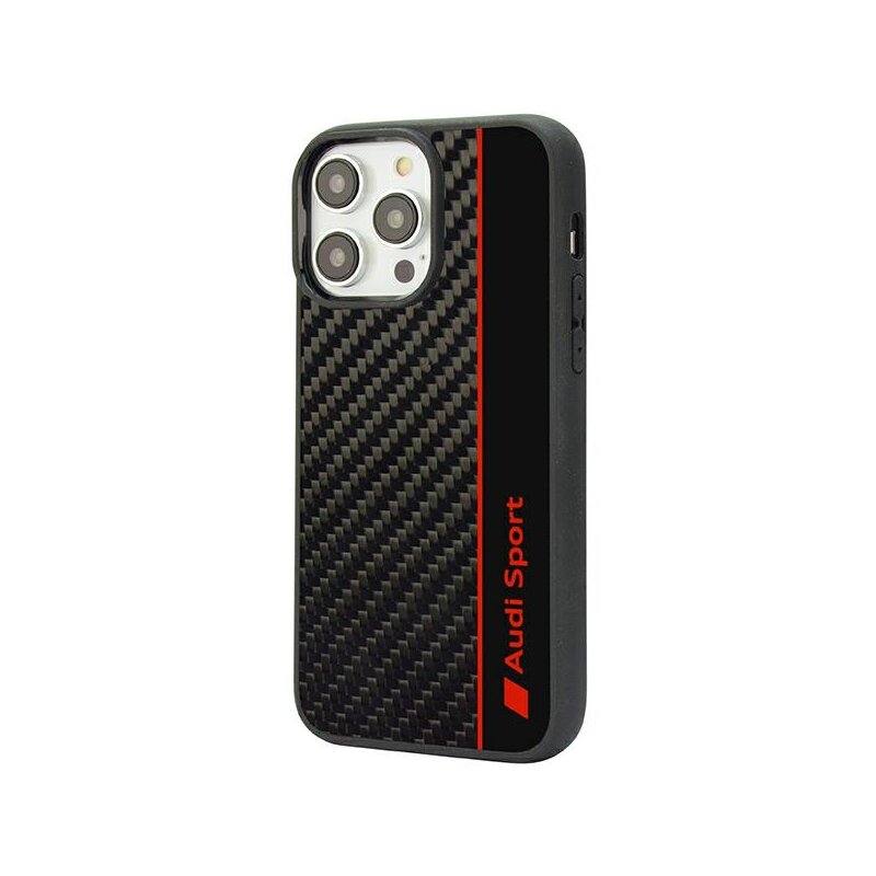 Etui AUDI Carbon Fiber Stripe do Apple iPhone 14 Pro Max Czarny