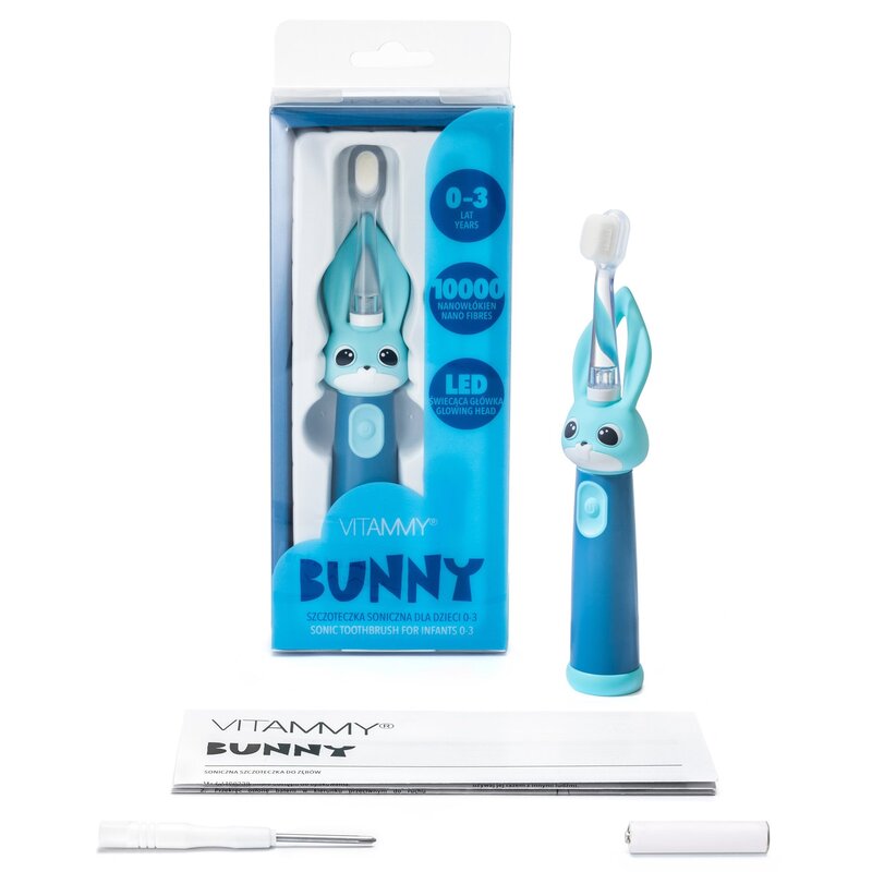 Szczoteczka soniczna VITAMMY Bunny Blue dla dzieci 0–3 lat Niebieski