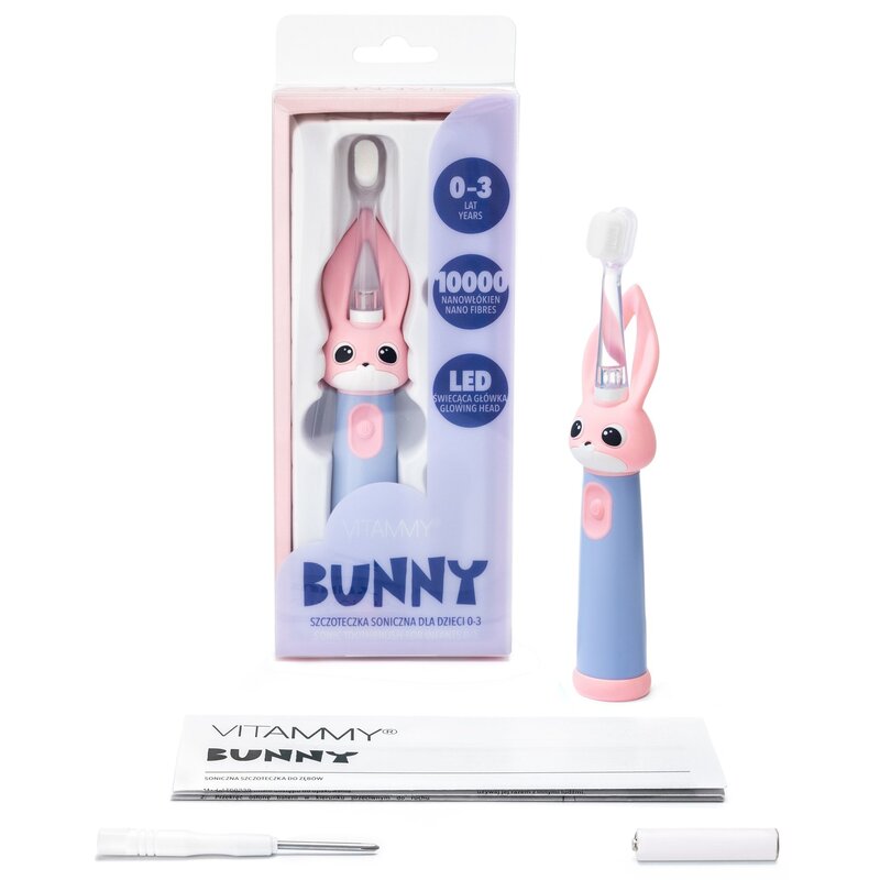 Szczoteczka soniczna VITAMMY Bunny dla dzieci 0-3 lat Różowy