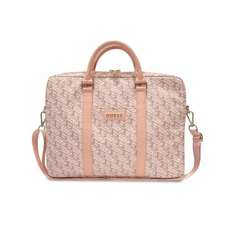 Torba na laptopa GUESS GCube Stripes 16 cali Różowy