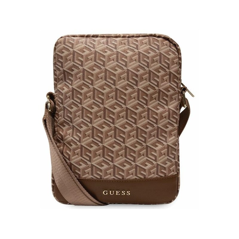 Torba GUESS GCube Stripe na tablet do 10 cali Brązowy GUTB10HGCFSEW