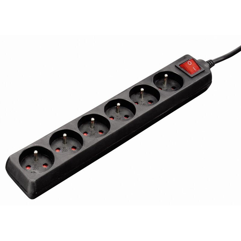 Hama 44223709 Standard 6 gniazd 3m Czarny