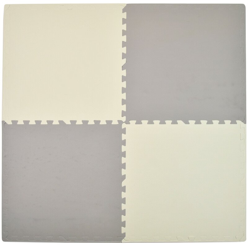 Mata piankowa HUMBI Puzzle 60 x 60 x 1 cm (4 elementy) Kremowo-szary