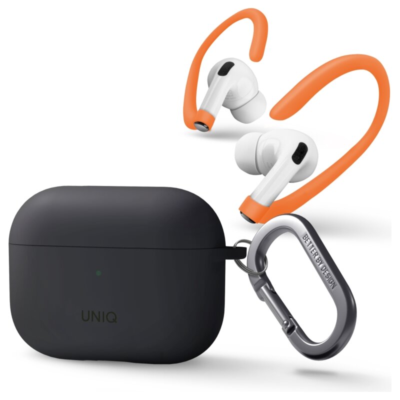 Etui na słuchawki UNIQ Nexo do Apple AirPods Pro 2 Szary + zaczepy na uszy