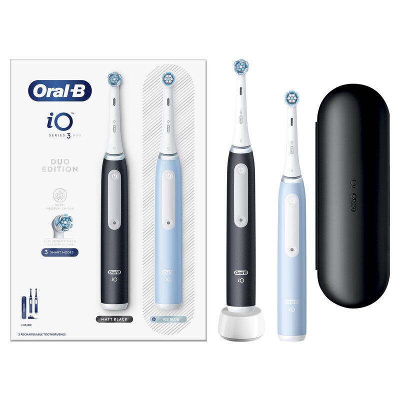 Zestaw szczoteczek magnetycznych ORAL-B IO3 DUO BLACK/ICE BLUE