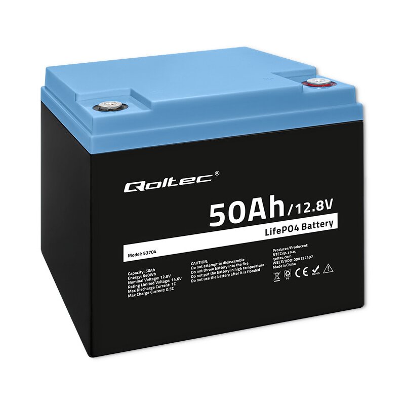 Akumulator QOLTEC 53704 50Ah 12.8V