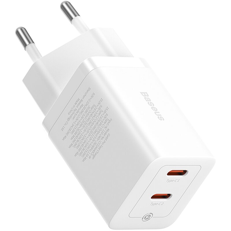 Ładowarka sieciowa BASEUS GaN5 40W Biały ładowarka do telefonu USB-C