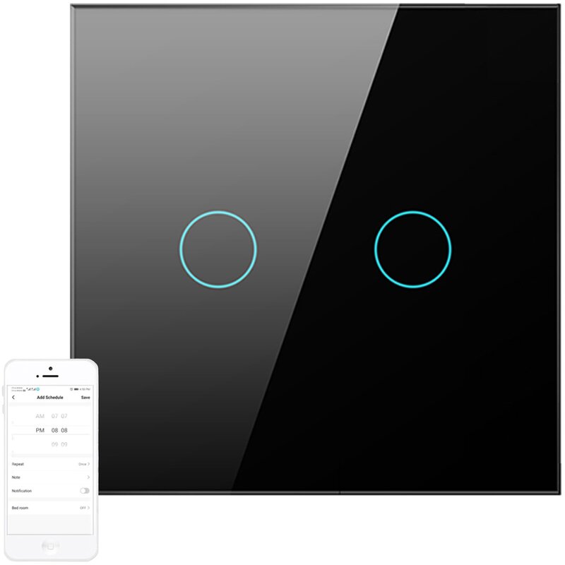 Avatto WiFi TS02-EU-B2 TUYA Czarny