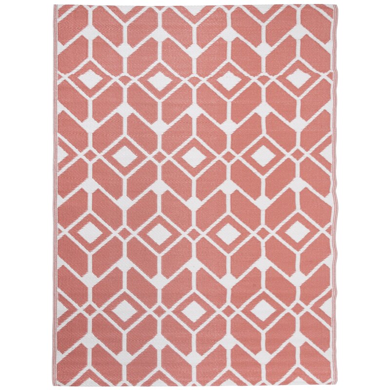 Dywan zewnętrzny MULTIDECOR Sara 160 x 220 cm Różowo-Biały