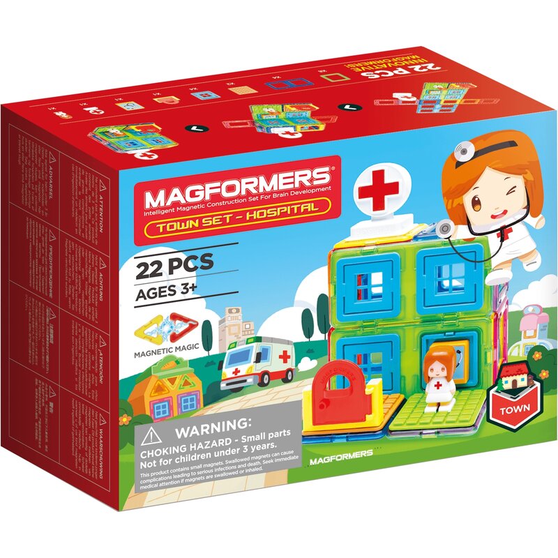 Klocki magnetyczne MAGFORMERS Town Set Szpital 005-717006
