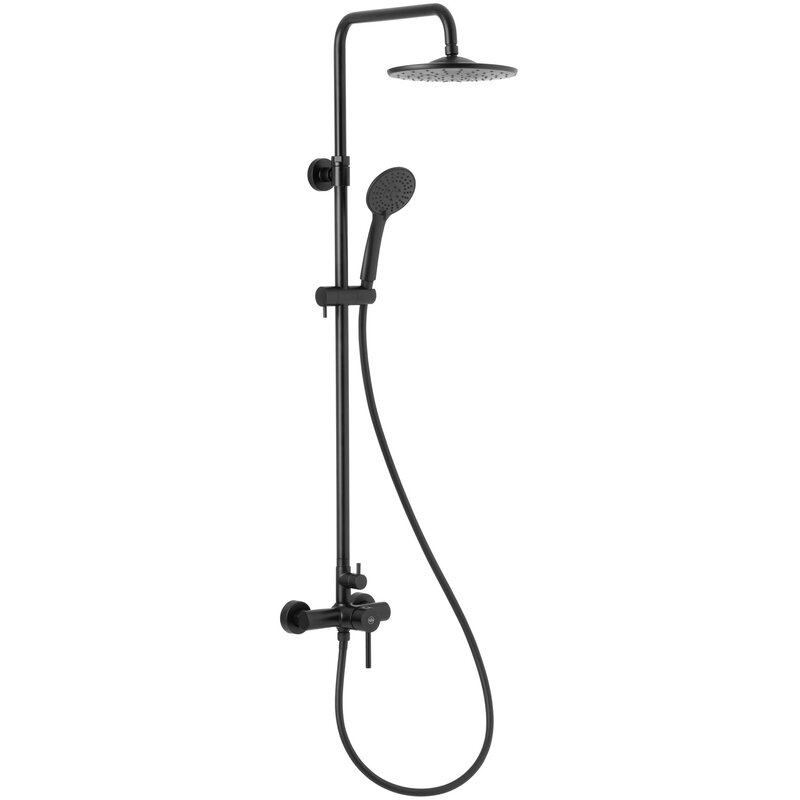 Zestaw prysznicowy natynkowy KFA ARMATURA Moza 5036-910-81 z deszczownicą Czarny