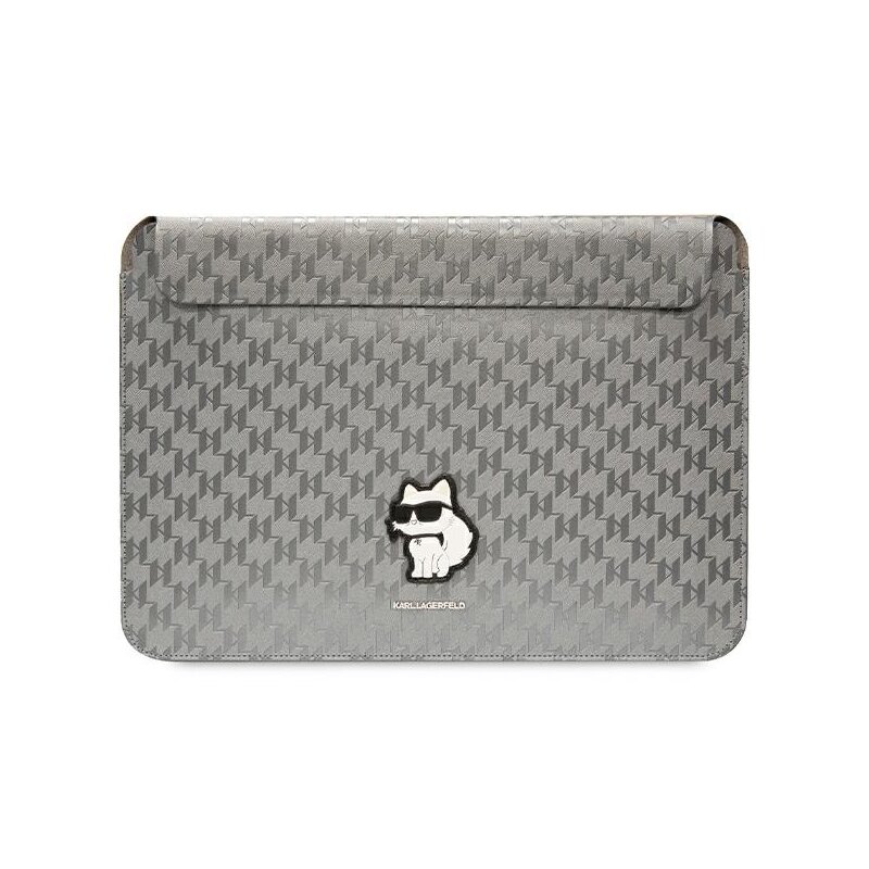 Torba na tablet KARL LAGERFELD Saffiano Monogram Choupette 14 Srebrny