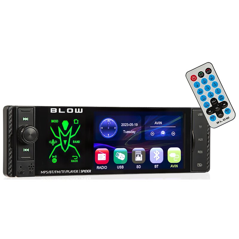 BLOW RADIO SPIDER 4" RDS RGB MP5/USB/MICRO SD BLUE