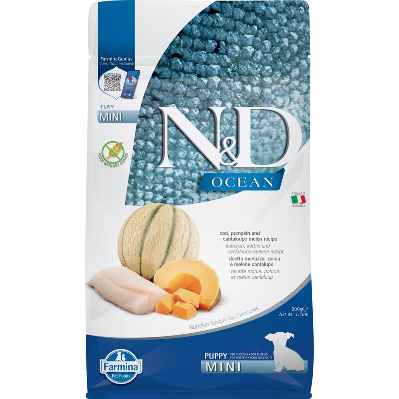 Karma dla psa FARMINA N&D Ocean Dorsz z dynią i melonem kantalupa Puppy Mini 800 g