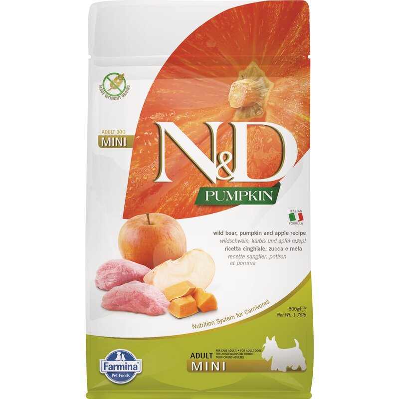 Karma dla psa FARMINA N&D Dzik z dynią i jabłkiem Mini 800 g