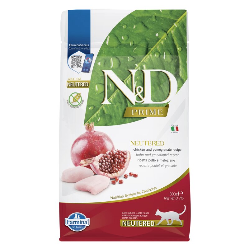 Karma dla kota FARMINA N&D Prime Neutered Kurczak z owocem granatu 300 g