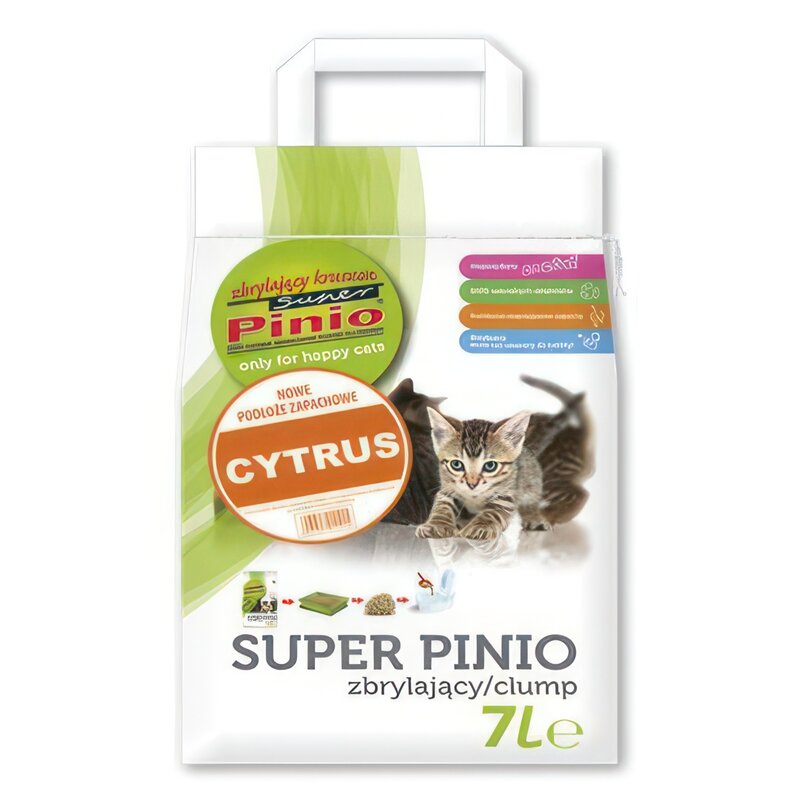 Żwirek dla kota SUPER PINIO Cytrusowy 7 L