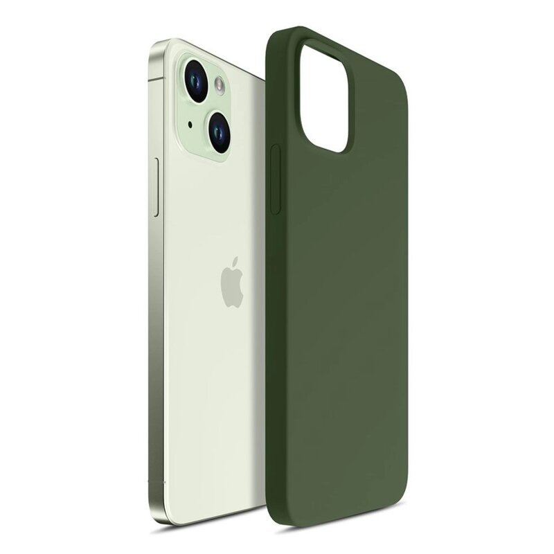 Etui 3MK Hardy Silicone MagCase do Apple iPhone 15 Plus Ciemnozielony