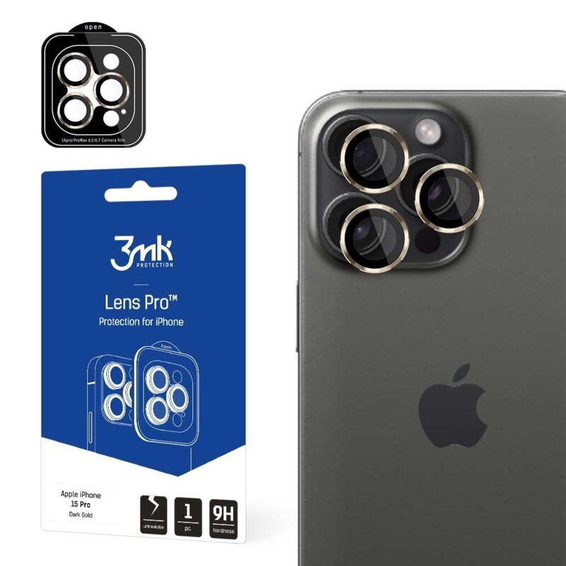3mk Lens Protection Pro do iPhone 15 Pro Dark Gold