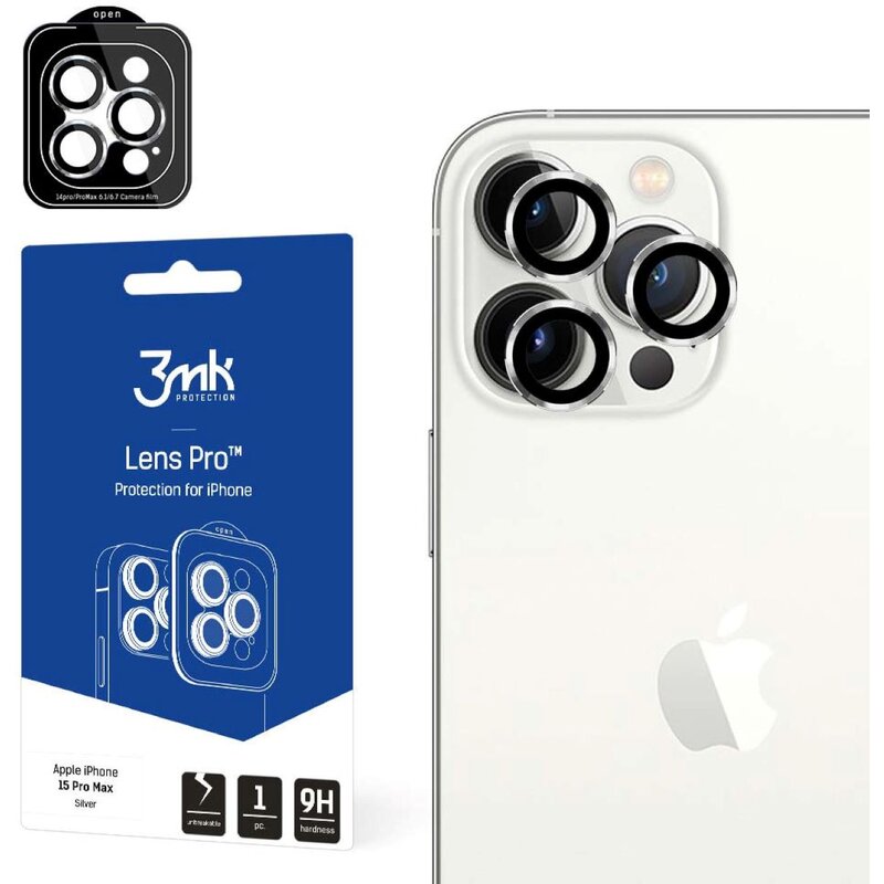 3mk Lens Protection Pro do iPhone 15 Pro Max Silver