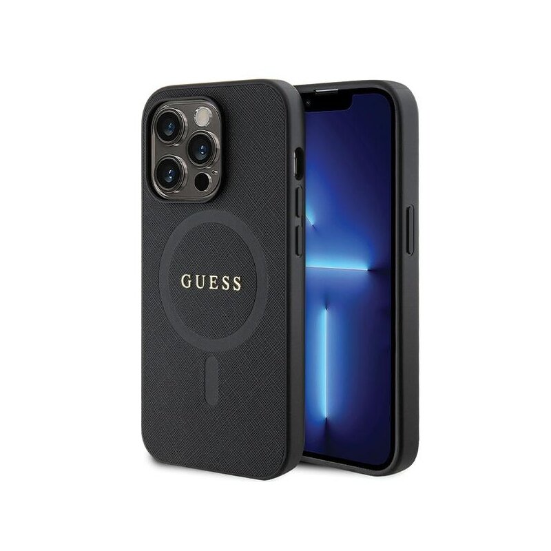 Etui GUESS Saffiano MagSafe do Apple iPhone 14 Pro Czarny
