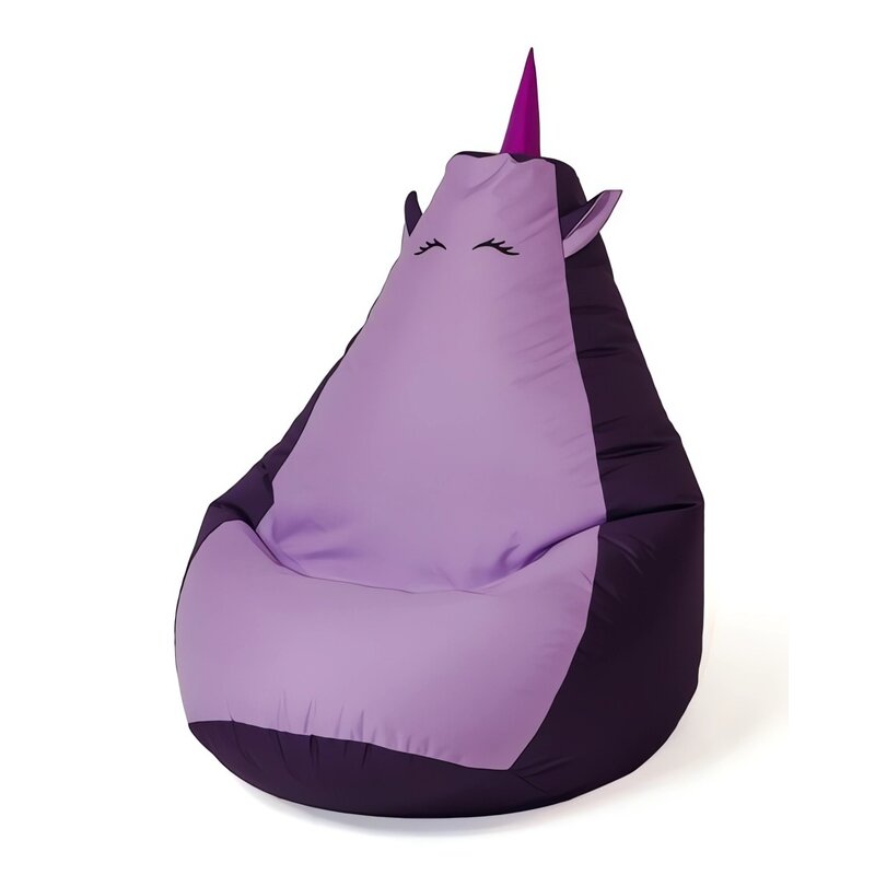 Pufa worek GO GIFT Jednorożec XL Fioletowy 130 x 90 cm