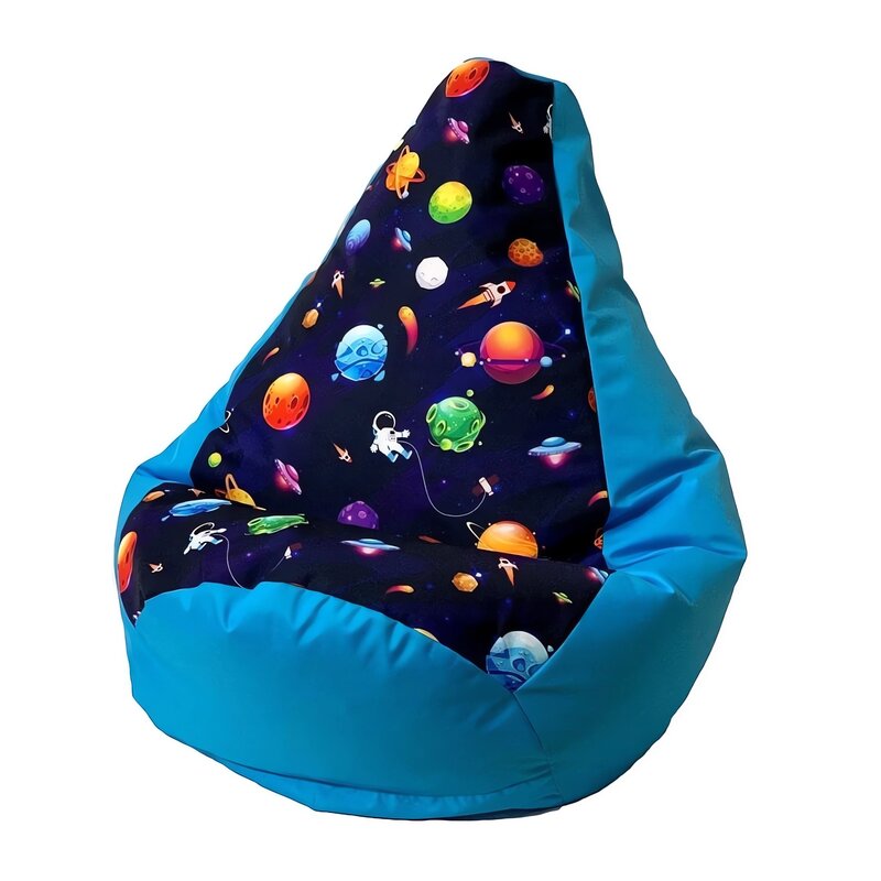 Pufa worek GO GIFT Gruszka Kosmos XL Niebieski 130 x 90 cm