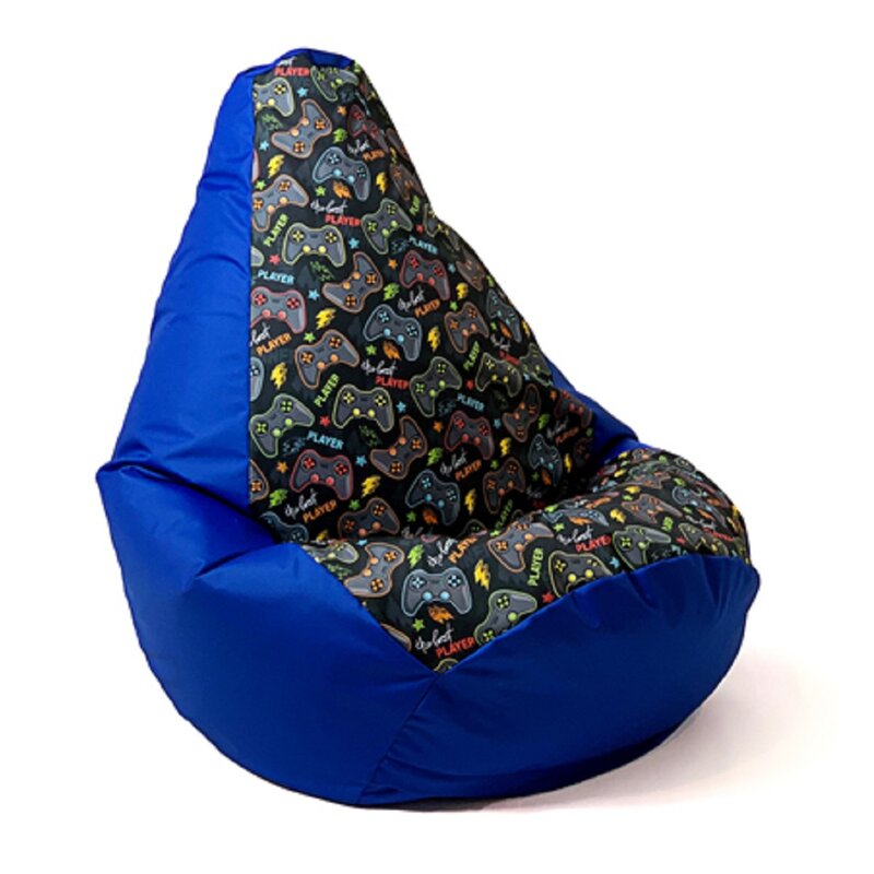 Pufa worek GO GIFT Grusza XXL Druk Pad Player Chabrowy 140 x 100 cm