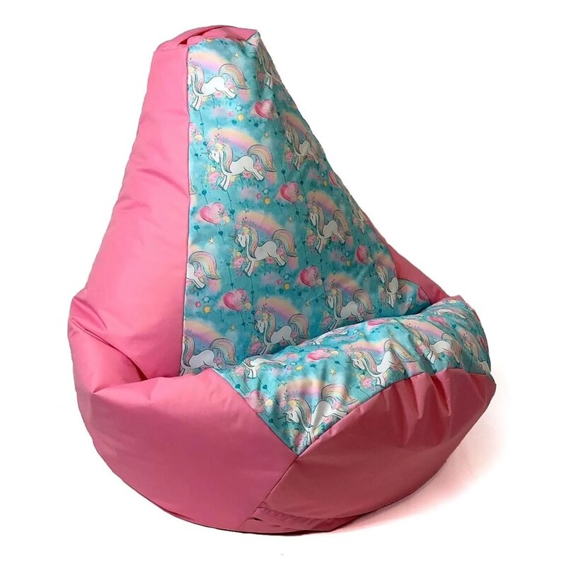 Pufa worek GO GIFT Jednorożec XL Niebiesko-różowy 130 x 90 cm