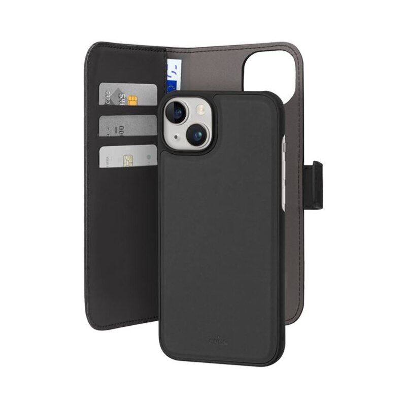 Etui PURO Wallet Detachable 2w1 do Apple iPhone 15 Plus Czarny