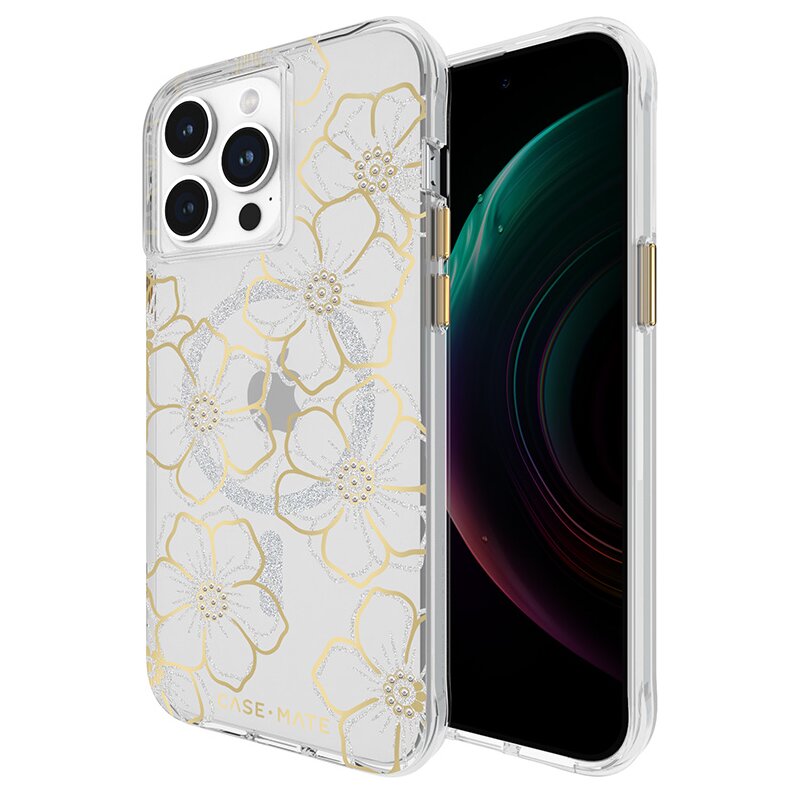 Etui CASE-MATE Floral Gems MagSafe do Apple iPhone 15 Pro Max Złoty