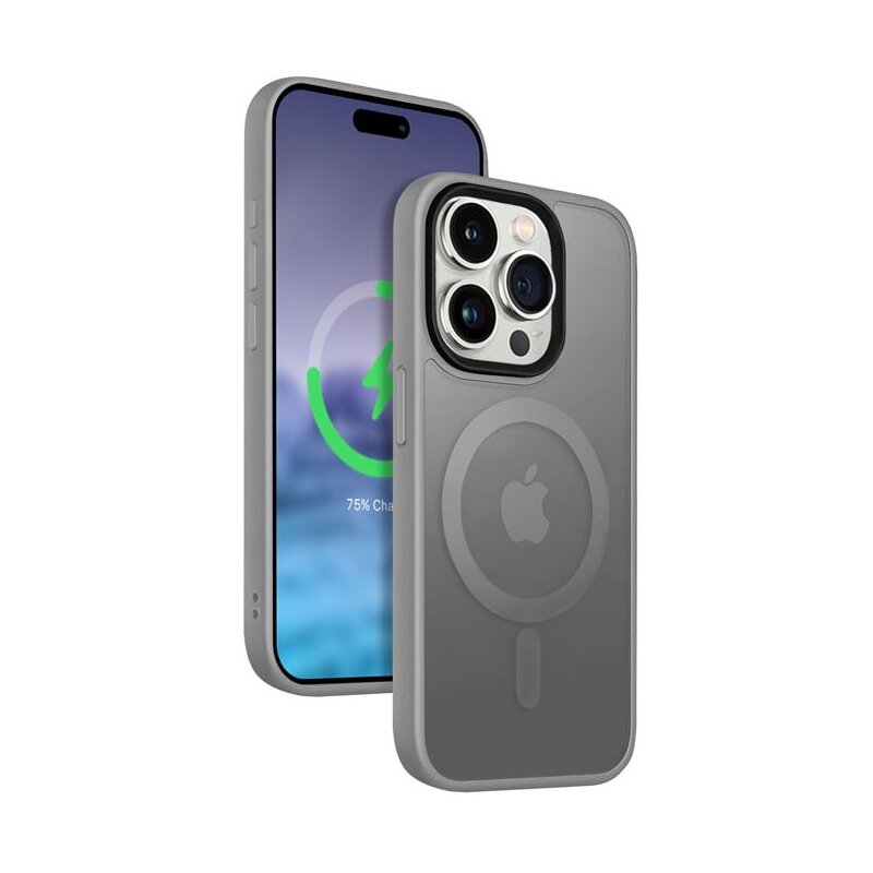 Etui CRONG Hybrid Frost MAG Cover MagSafe do Apple iPhone 15 Pro Max Szary