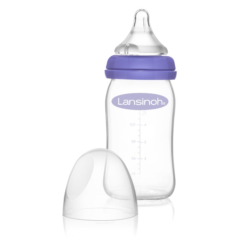 Butelka LANSINOH NaturalWave Teat 240 ml Przezroczysto-fioletowy