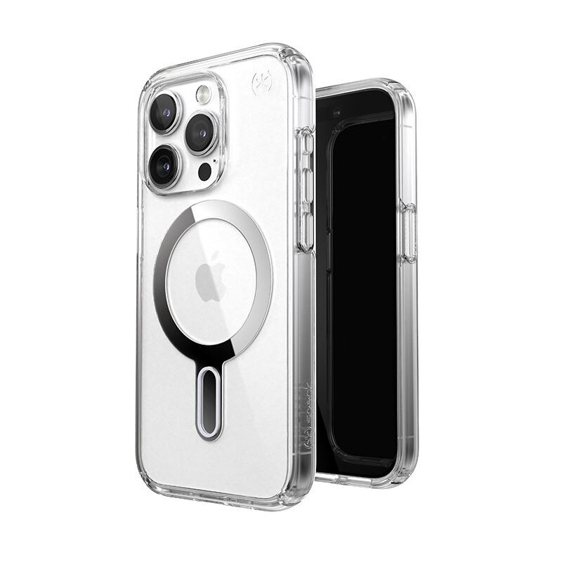 Etui SPECK Presidio Perfect-Clear ClickLock & MagSafe do Apple iPhone 15 Pro Przezroczysto-szary