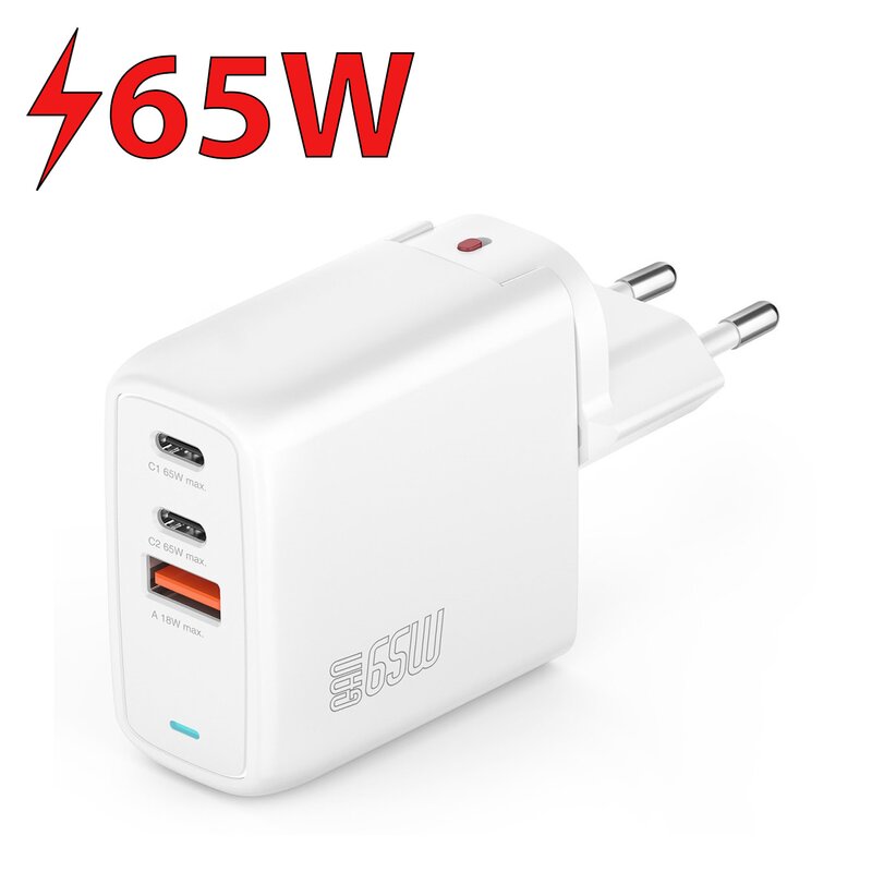 4smarts Ładowarka sieciowa Flex 65W 2xUSB-C + 1xUSB-A Biała
