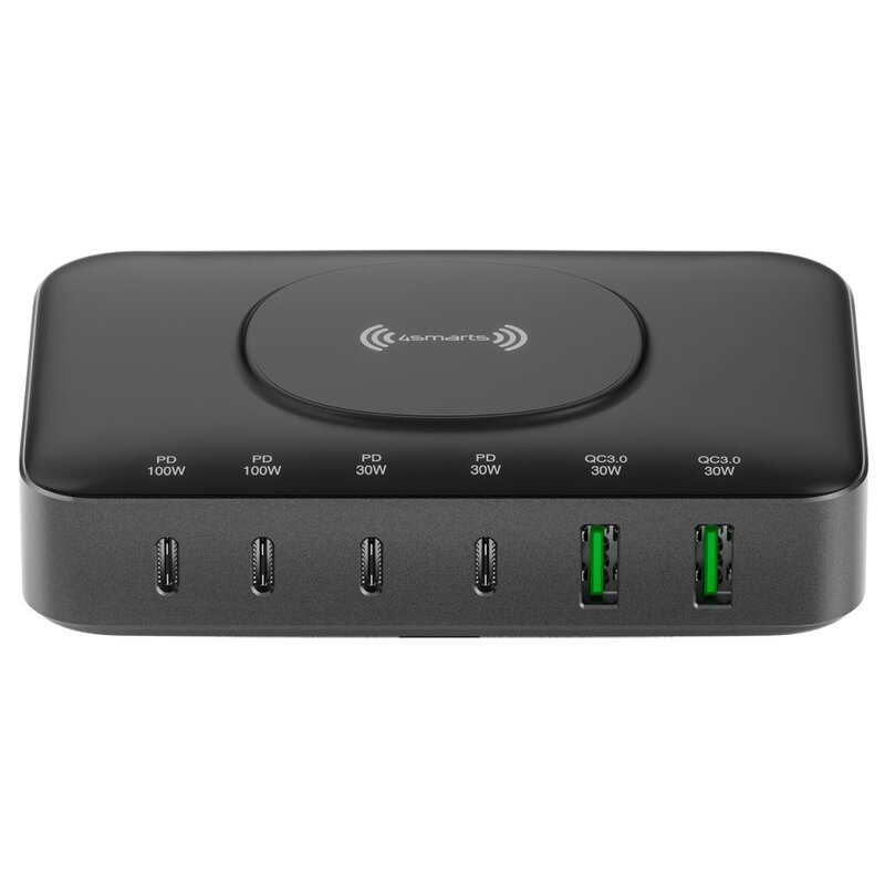 Ładowarka indukcyjna 4SMARTS GaN 7w1 100W Czarno-szary Qi