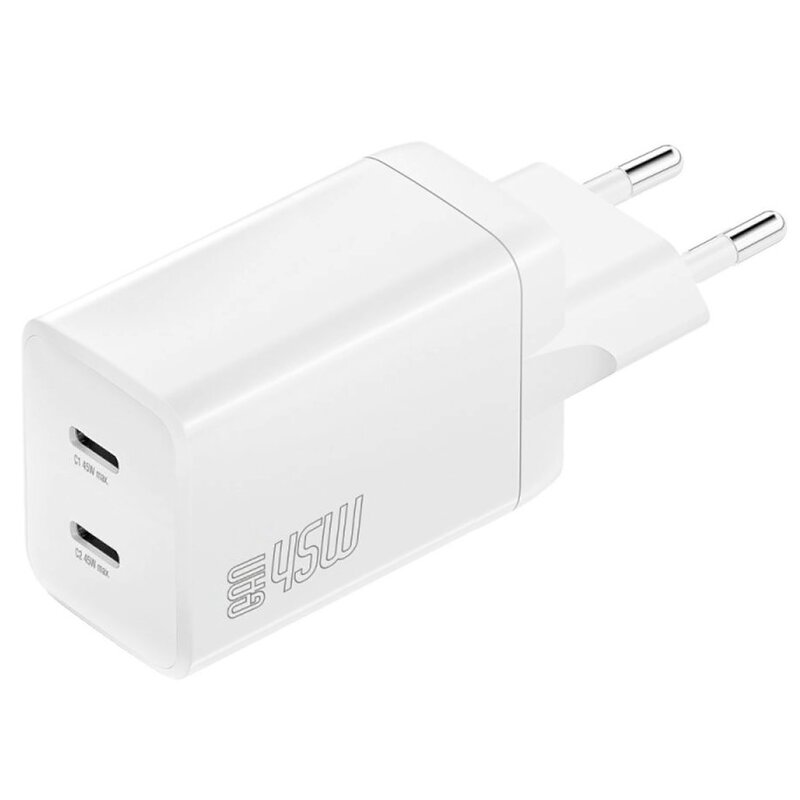 4smarts Plug Dual 45W GaN 2xUSB-C Biały