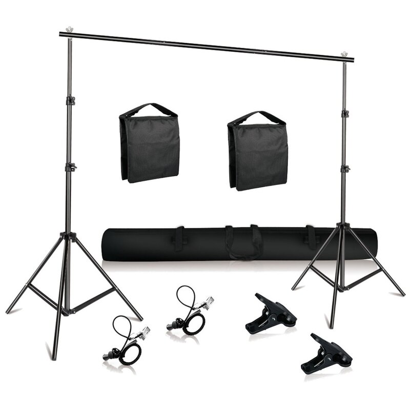 System do mocowania tła fotograficznego MOZOS Sdotel2, dwa statywy + poprzeczka + klamerki 200x200 cm