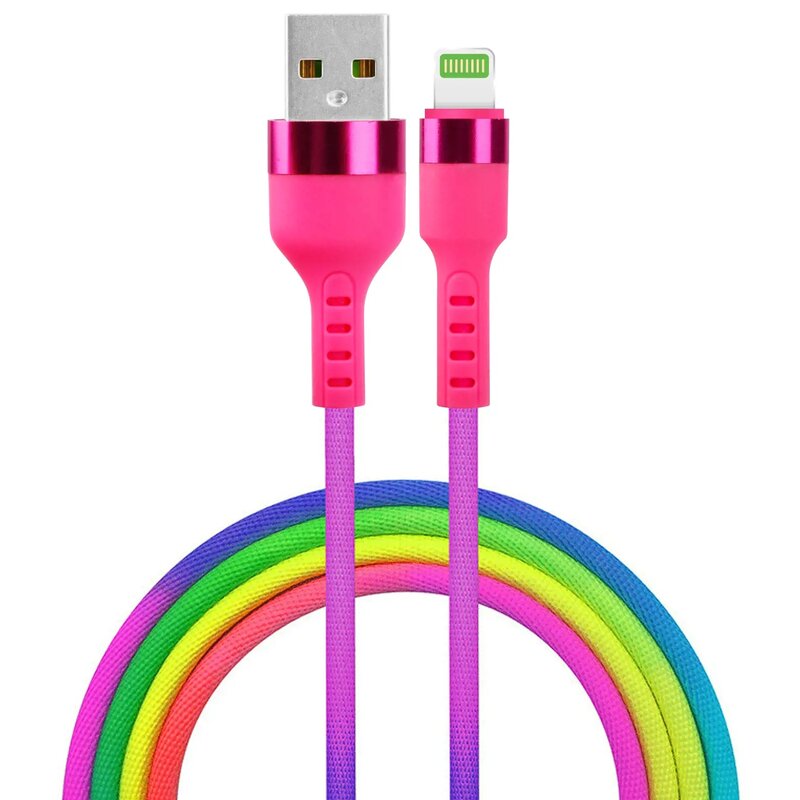 Kabel USB - Lightning SETTY KNA-L-1.22.113 1.2 m Tęczowy