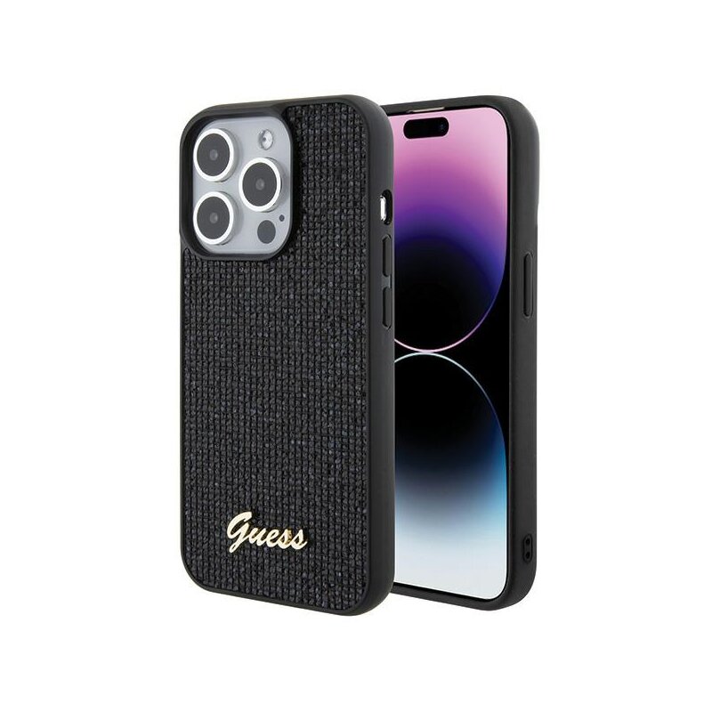 Etui GUESS Disco Metal Script do Apple iPhone 15 Pro Czarny